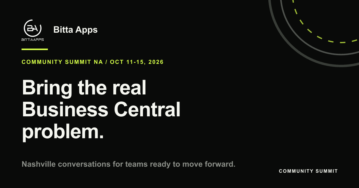 Community Summit 2026: A Business Central Learning Plan